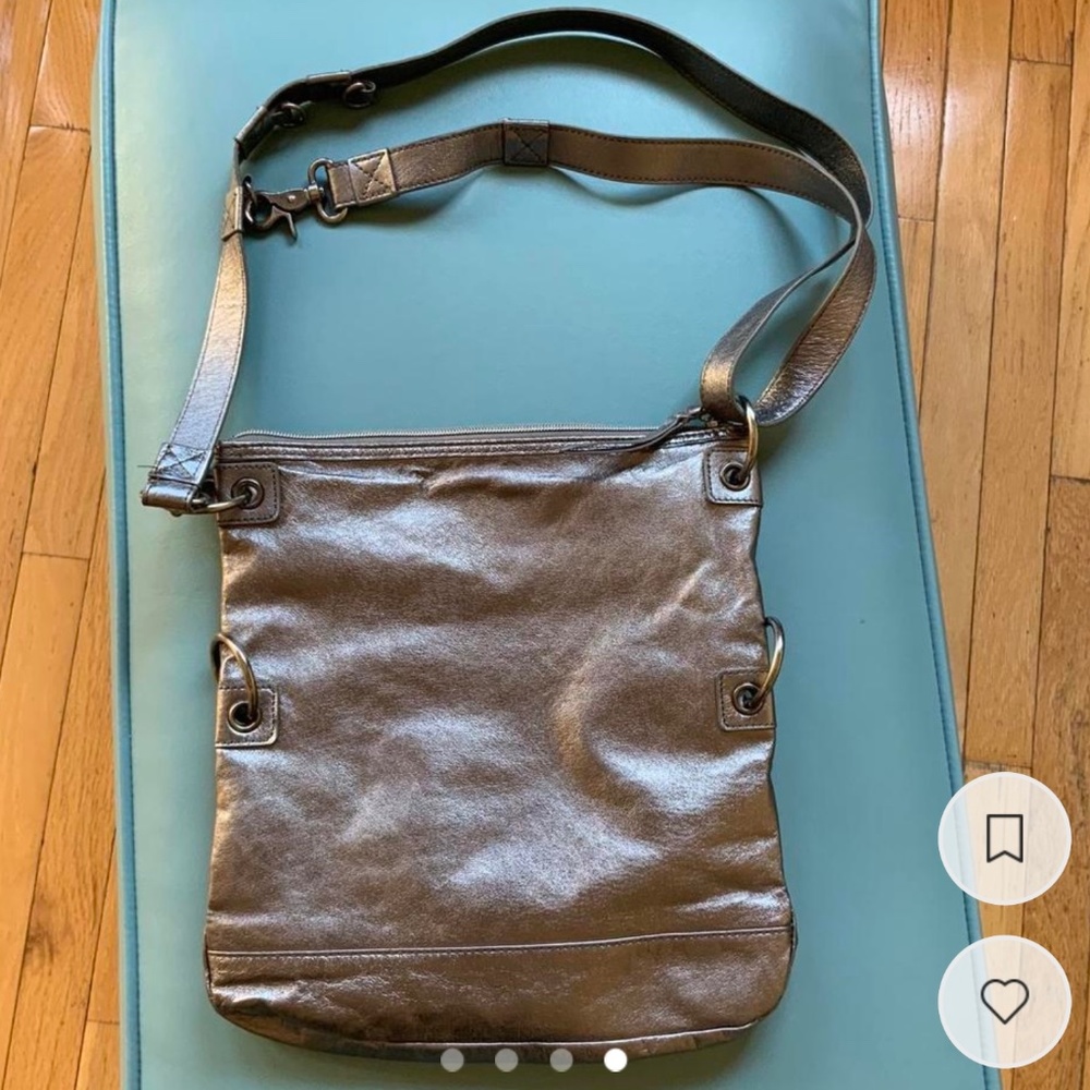 The Sak Metallic Silver Pax Leather Convertible Crossbody Bag